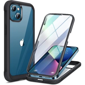 Miracase iPhone13 用 スマホケース カバー 9H 強化ガラス 2021 6.1インチ フルカバー 360°保護 ワイヤレス充電対応