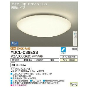 DAIKO 大光電機 LEDシーリングライト 単色調光 ベーシックタイプ 〜10畳用 電球色 YDCL-038ESS