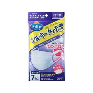 フィッティ シルキータッチ マスク 耳ゴム ふわり 7枚入×6個 やや大きめサイズ ホワイト PM2.5対応