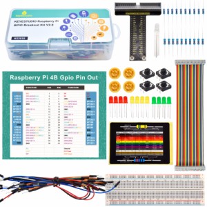 KEYESTUDIO GPIO ブレークアウトキット Raspberry Pi 4 4b 3 3b+用 はんだなしブレッドボード GPIOケーブル