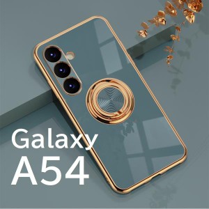 Galaxy A54 スマホ　ケース リング カバー グレー