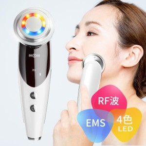 美顔器 ems ラジオ波 超音波美顔器 4色LED 光エステ 3段階レベル イオン導入 イオン導出 振動 温熱美顔器 1台多役 多機能美顔器 家庭用美