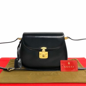 GUCCI グッチ オールドグッチ レディロック  レザー ショルダーバッグ ブラック 98942