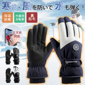 手袋 メンズ スマホ対応 裏起毛 グローブ 防風 防水 バイク 自転車 裏フリース 作業用 スキー 滑り止め 厚手 保温 防寒 通