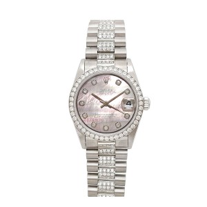 ロレックス ROLEX 9356 プレシジョン K18WG 手巻き レディース_
