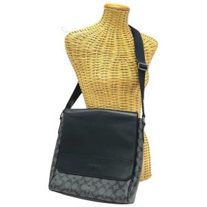 COACH ヒューストン シグネチャーボディバッグ レザー PVC ブラック系