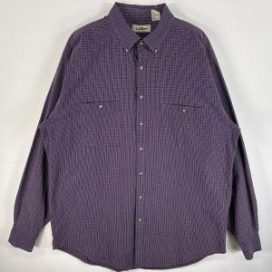 90s L.L.Bean 教わら エルエルビーン グレンチェック ボタン