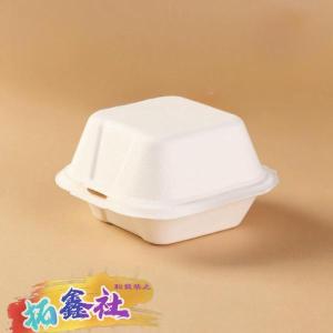 テイクアウト容器 紙製ハンバーガーボックス容器 ランチボックス フードパック (ホワイト 200個 4インチ)