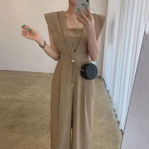 オールインワンレディースジャンプスーツパーティードレスかっこいいパンツドレス株式会社錦結婚式お呼ばれドレスパンツハイウエストワイ