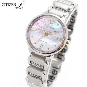 シチズン エル CITIZEN L エコドライブ 腕時計 レディース EM0927-87Y 白蝶貝文字板 ROUND Collection ピンク色のダリアの花言葉 「気品