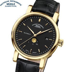 ミューレ・グラスヒュッテ Muhle Glashutte 腕時計 メンズ 自動巻き M1-44-03-LB TEUTONIA IV MOONPHASE GOLD ドイツ製 世界100本限定