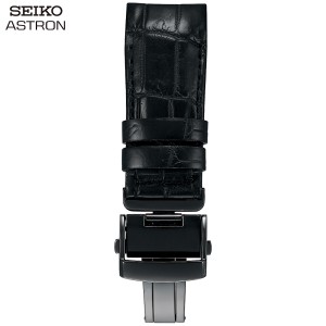 セイコー アストロン SEIKO ASTRON 腕時計 革製 替えバンド ベルト メンズ ブラック クロコダイル 21mm 寸短サイズ R7X11DC