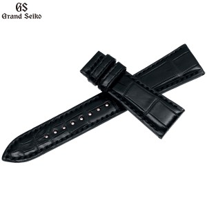 グランドセイコー GRAND SEIKO 腕時計 革製 替えバンド ベルト メンズ ブラック 手縫いステッチ クロコダイル 23mm RG01W23BK
