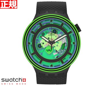 swatch スウォッチ 腕時計 SB01B125 メンズ レディース オリジナルズ ビッグボールド カムインピース グリーン ブラック BIG BOLD PLANET