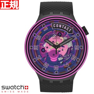 swatch スウォッチ 腕時計 SB01B126 メンズ レディース オリジナルズ ビッグボールド タッチダウン パープル ブラック BIG BOLD PLANETS 