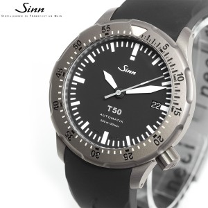 Sinn ジン T50 自動巻き 腕時計 メンズ Diving Watches ダイバーズウォッチ シリコンストラップ ブラック ドイツ製