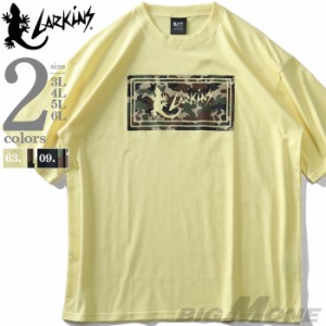 大きいサイズ メンズ LARKiNS ラーキンス 迷彩ロゴ 半袖 Tシャツ l1038-364