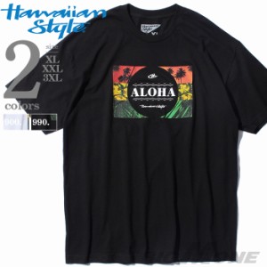 大きいサイズ メンズ HAWAIIAN STYLE ハワイアンスタイル LOCAL MOTION ローカルモーション 半袖 プリント Tシャツ USA直輸入 mts18201