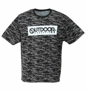 大きいサイズ メンズ OUTDOOR PRODUCTS DRY メッシュ カモフラ柄 半袖 Tシャツ ブラック 1258-1291-2 3L 4L 5L 6L 8L