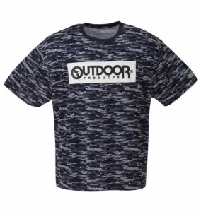 大きいサイズ メンズ OUTDOOR PRODUCTS DRY メッシュ カモフラ柄 半袖 Tシャツ ネイビー 1258-1291-3 3L 4L 5L 6L 8L