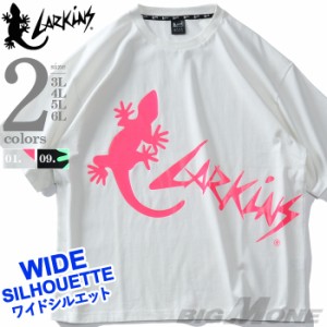 大きいサイズ メンズ LARKiNS ラーキンス プリント 半袖 Tシャツ ワイドシルエット l2010-362