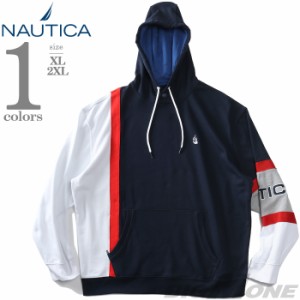 大きいサイズ メンズ NAUTICA ノーチカ 切り替え プルオーバー パーカー USA直輸入 z17683