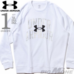 大きいサイズ メンズ UNDER ARMOUR アンダーアーマー クルーネック フリース トレーナー RIVAL FLEECE WORDMARK DYE CREW USA直輸入 1373