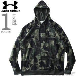 大きいサイズ メンズ UNDER ARMOUR アンダーアーマー 総柄 ラグラン フリース プルオーバー パーカー RIVAL FLC MACRO BRANDED USA直輸入