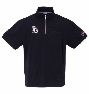 大きいサイズ メンズ FILA GOLF ジャガード ハーフジップ 半袖 シャツ ネイビー 1278-3281-1 3L 4L 5L 6L