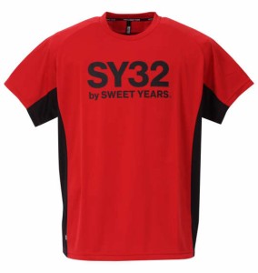 大きいサイズ メンズ SY32 by SWEET YEARS アスレチックプラクティス 半袖 Tシャツ レッド 1278-3502-1 3L 4L 5L 6L