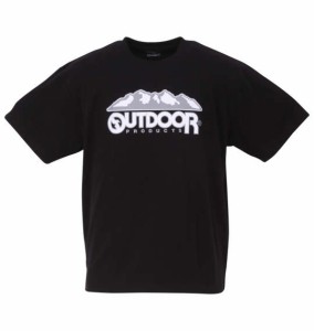 大きいサイズ メンズ OUTDOOR PRODUCTS 天竺 半袖 Tシャツ ブラック 1258-3203-2 3L 4L 5L 6L 7L 8L