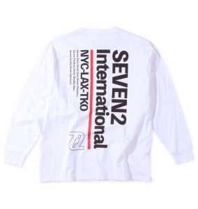 大きいサイズ メンズ SEVEN2 ポケット付 長袖 Tシャツ ホワイト 1268-3320-1 3L 4L 5L 6L 8L