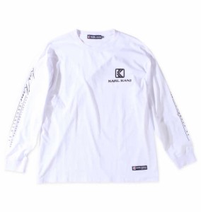 大きいサイズ メンズ KARL KANI 天竺 長袖 Tシャツ ホワイト 1278-3365-1 3L 4L 5L 6L 8L