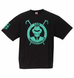 大きいサイズ メンズ 新日本プロレス L・I・Jカラベラ 半袖 Tシャツ ブラック × グリーン 1278-3690-1 3L 4L 5L 6L 8L