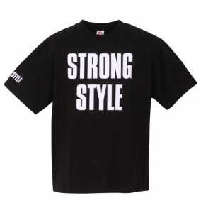 大きいサイズ メンズ 新日本プロレス STRONG STYLE 半袖 Tシャツ ブラック 1278-3694-1 3L 4L 5L 6L 8L