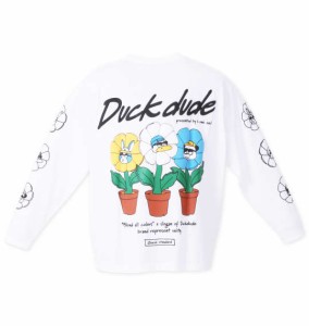 大きいサイズ メンズ b-one-soul DUCK DUDE クワッキーブロッサム 長袖 Tシャツ ホワイト 1258-3325-1 3L 4L 5L 6L