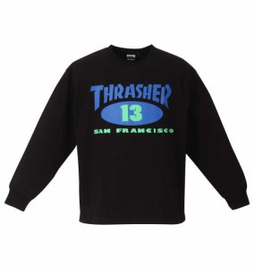 大きいサイズ メンズ THRASHER OLD OVAL13 長袖 Tシャツ ブラック 1278-3317-2 3L 4L 5L 6L 8L