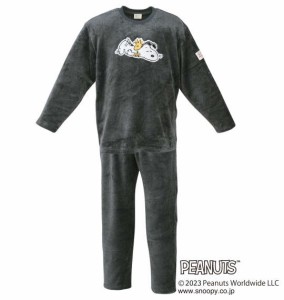 大きいサイズ メンズ PEANUTS SNOOPY カチオン ふわもこ スウェット セット ネイビー 1279-3320-1 3L 4L 5L 6L 8L