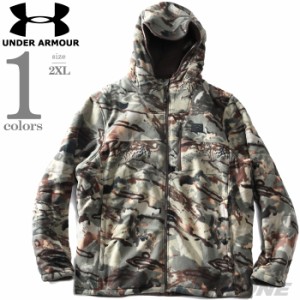 大きいサイズ メンズ UNDER ARMOUR アンダーアーマー 迷彩柄 フリース フルジップ フーデッド ジャケット Rut Windproof Jacket USA直輸