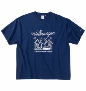 大きいサイズ メンズ VOLKSWAGEN 天竺 半袖 Tシャツ ネイビー 1268-4202-2 3L 4L 5L 6L 8L