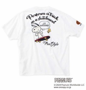 大きいサイズ メンズ FLAGSTAFF × PEANUTS スヌーピーコラボ 半袖 Tシャツ ホワイト 1278-4505-1 3L 4L 5L 6L 8L