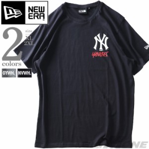 大きいサイズ メンズ NEW ERA ニューエラ チームロゴ グラフィック バックプリント 半袖 Tシャツ ニューヨークヤンキース YANKEES USA直