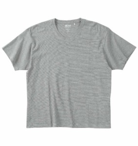 大きいサイズ メンズ Mc.S.P オーガニックコットン ミジンボーダー Vネック 半袖 Tシャツ グレー 1278-4512-1 3L 4L 5L 6L 7L 8L