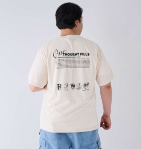 大きいサイズ メンズ RUSTY ツアーT風グラフィック 半袖 Tシャツ オフホワイト 1278-4276-1 3L 4L 5L 6L 8L