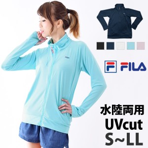 FILA (フィラ) ラッシュガード レディース 229723 UVカット 長袖 軽量 ハイネック ロングスリーブ ゆったり 体型カバー ランニングウェア