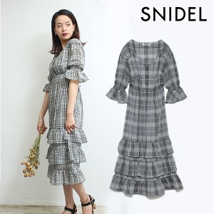 【SALE50%OFF】スナイデル SNIDEL 19春夏 チェックシアーティアードロングワンピース レディース ワンピース ロング丈