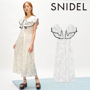 【SALE40%OFF】スナイデル SNIDEL セール パイピングフリルワンピース レディース ワンピース ロング丈 Aライン ノースリーブ フリル ビ