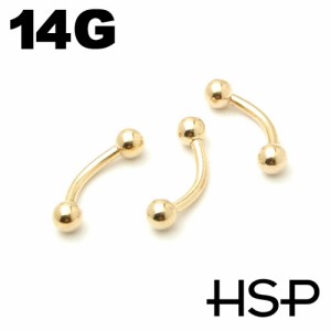 ゴールドプレート14G　バナナバーベル　10mm 14G/ステンレスm