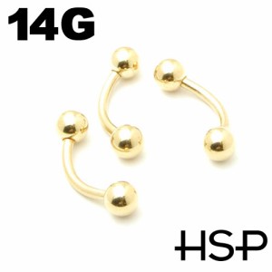 ゴールドプレート14G　バナナバーベル　11mm 14G/ステンレスm