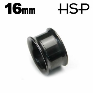 ブラックダブルフレア イヤレット 16mm【ボディピアス/ボディーピアス/ホール/耳/316Lサージカルステンレス】h376i